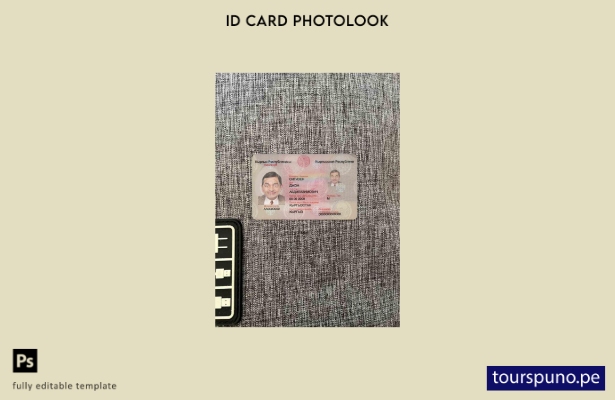 listo para imprimir plantilla FRONTAL de aspecto fotográfico de tarjeta de id 19